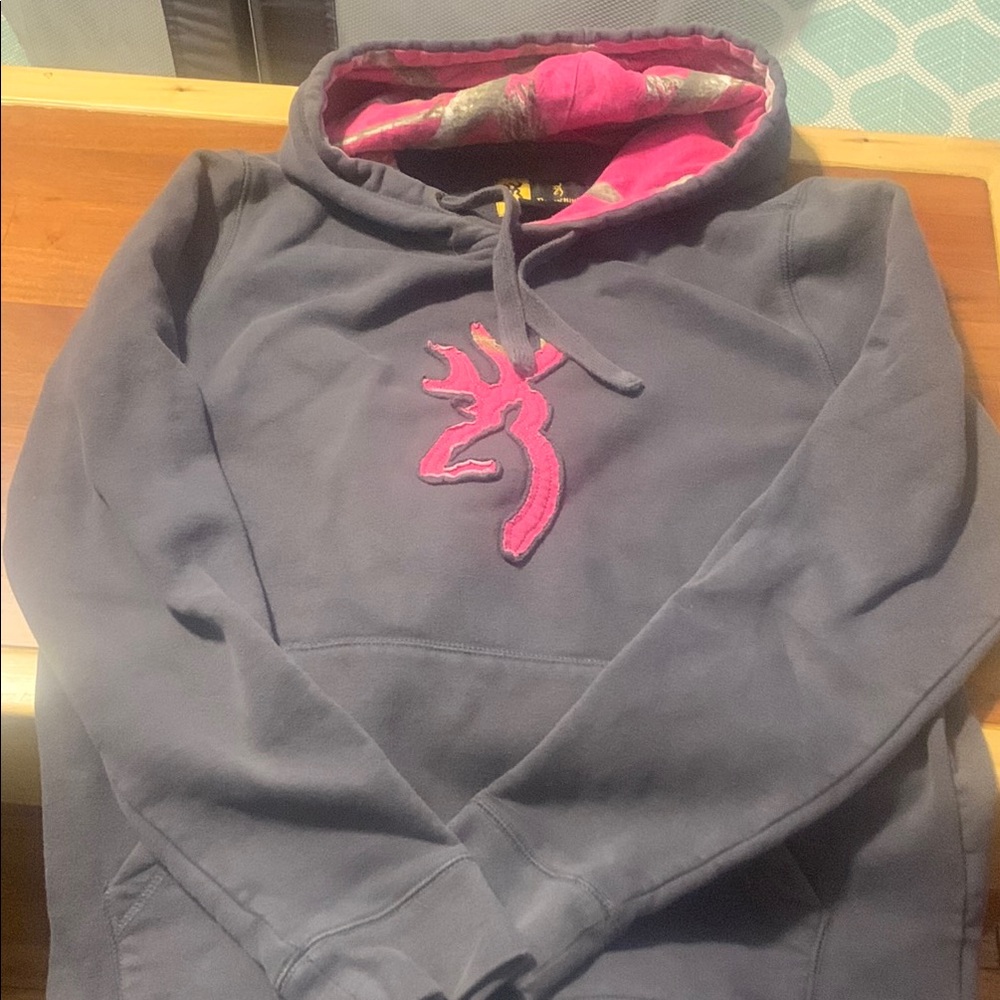 Browning Gray and Pink Women's Hoodie